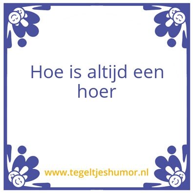 Tegeltje: Hoer