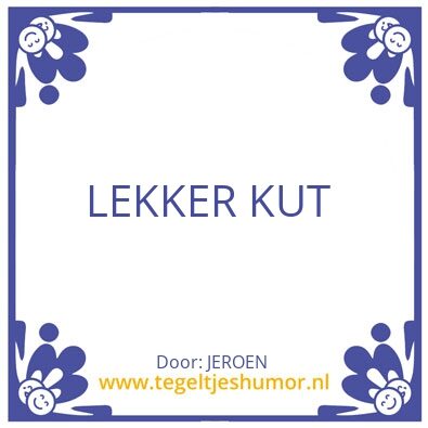 Tegeltje: LEKKER KUT