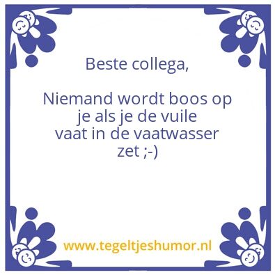 Tegeltje: Vaatwasser