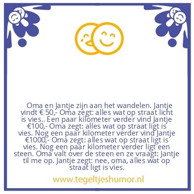 Tegeltje: Op straat