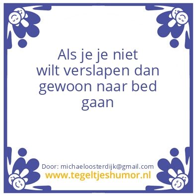 Tegeltje: op tijd
