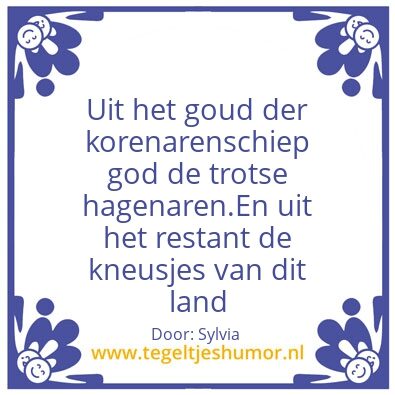 Tegeltje: Hagenaren