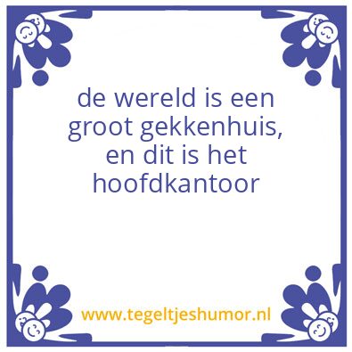 Tegeltje: gekkenhuis