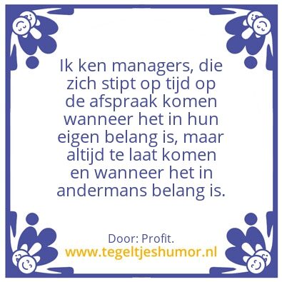 Tegeltje: Managers