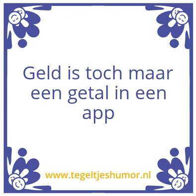 Tegeltje: geld