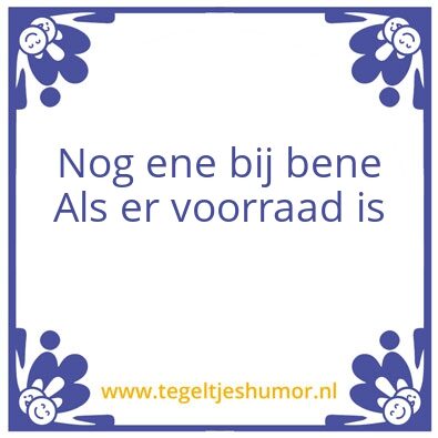 Tegeltje: Olde voart is olde bende