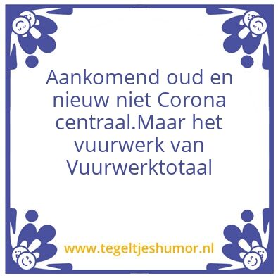 Tegeltje: Corona
