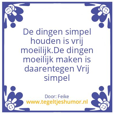 Tegeltje: Simpel