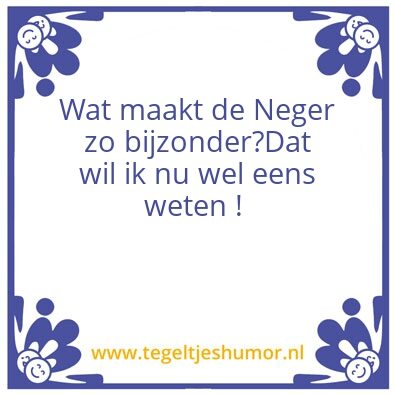 Tegeltje: Negeren
