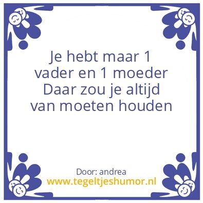 Tegeltje: moeder en vader