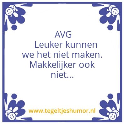 Tegeltje: AVG