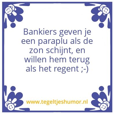Tegeltje: Bankiers