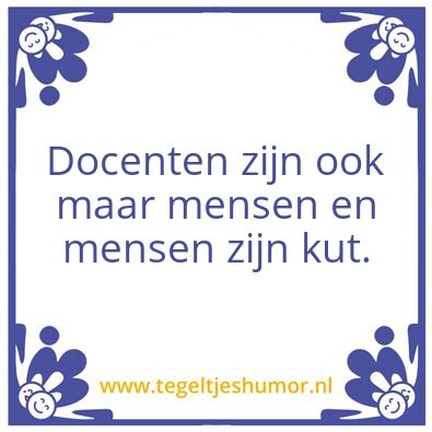 Tegeltje: Docenten