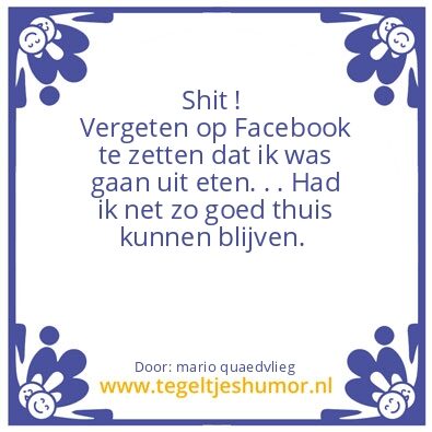 Tegeltje: uit eten