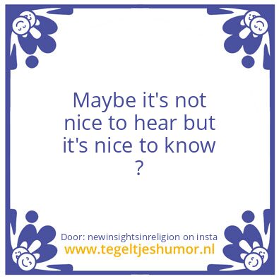 Tegeltje: Now You Know