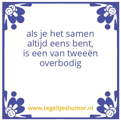 Tegeltje: Overbodig