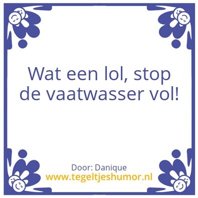 Tegeltje: Vaatwasser
