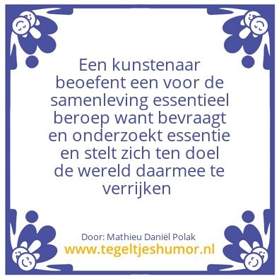 Tegeltje: Essentie