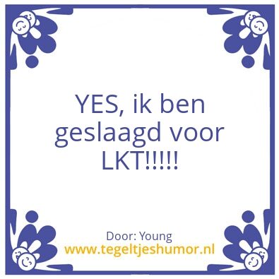Tegeltje: Geslaagd