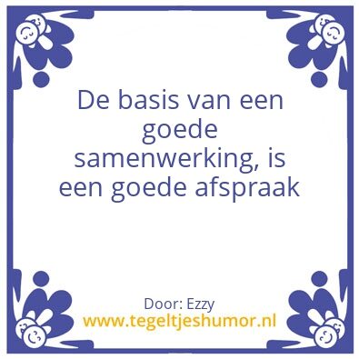 Tegeltje: Afspraak