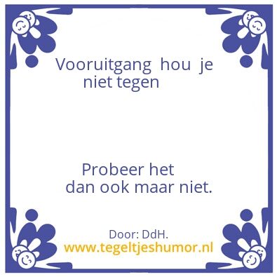 Tegeltje: Vooruitgang