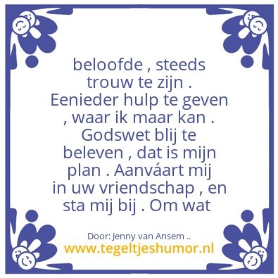 Tegeltje: Vroeger op school geleerd ..