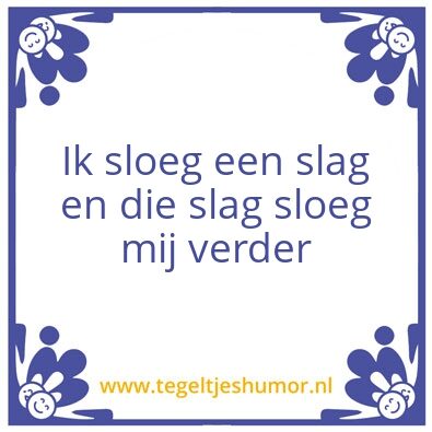 Tegeltje: Slag
