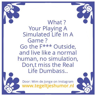 Tegeltje: Simulated Life In A Game ?