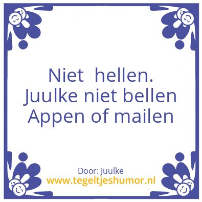 Tegeltje: Niet bellen