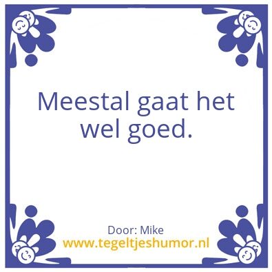 Tegeltje: Geluk.