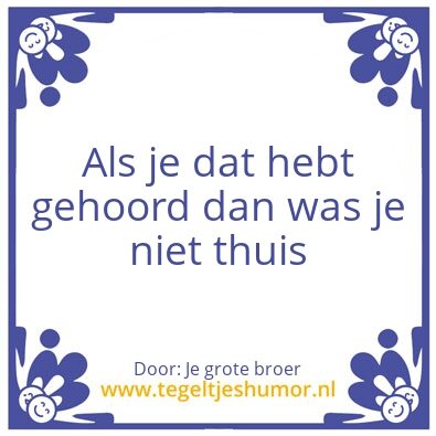 Tegeltje: Thuis