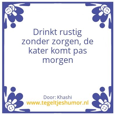 Tegeltje: Drinken