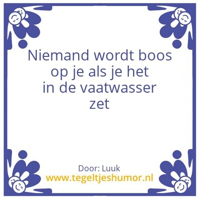 Tegeltje: Vaatwasser