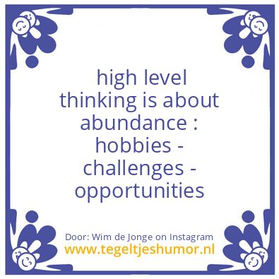 Tegeltje: Thinking level 3