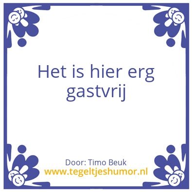 Tegeltje: Gastvrijheid