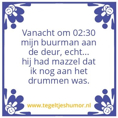 Tegeltje: drummen
