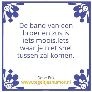 Tegeltje: Broer en Zus
