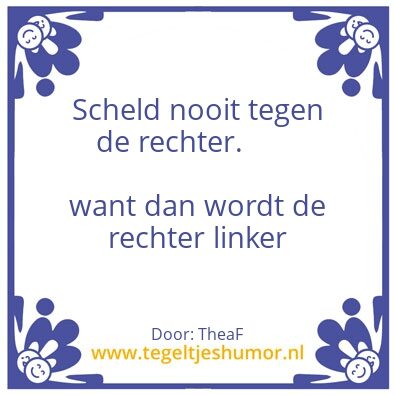 Tegeltje: Rechter linker