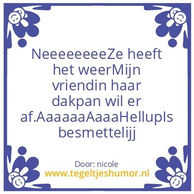 Tegeltje: zucht