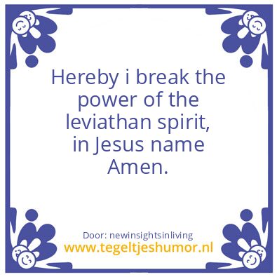 Tegeltje: Hereby i break the power