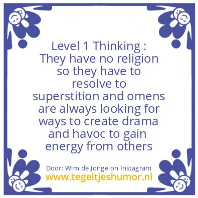 Tegeltje: Level 1 Thinking