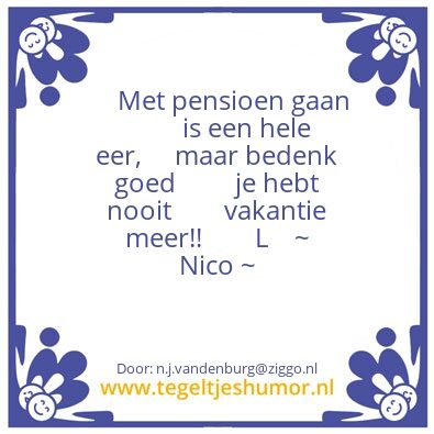Tegeltje: Pensioen