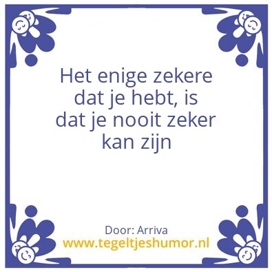 Tegeltje: Zekerheid