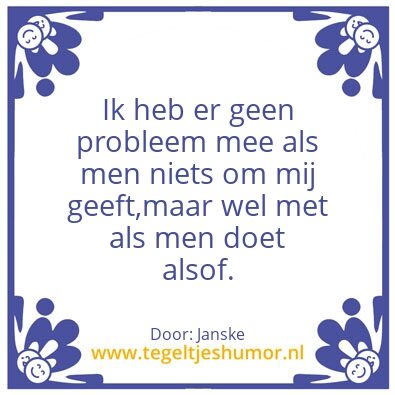 Tegeltje: Doen alsof