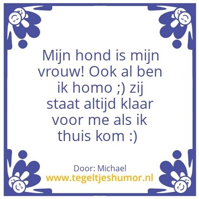Tegeltje: Mijn hond