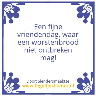 Tegeltje: Vriendendag