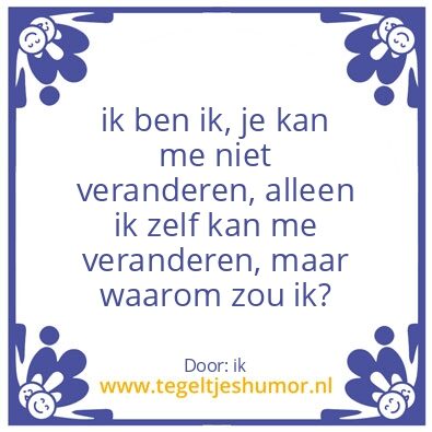 Tegeltje: ik ben ik