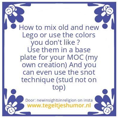 Tegeltje: mix old and new Lego