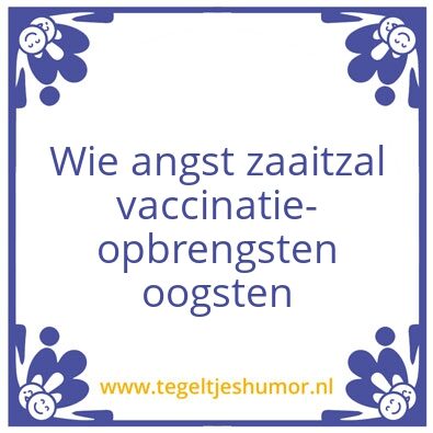 Tegeltje: Corona- vaccin