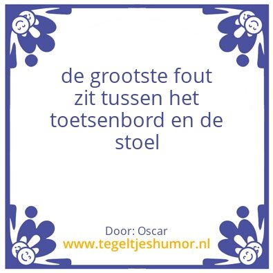 Tegeltje: fout
